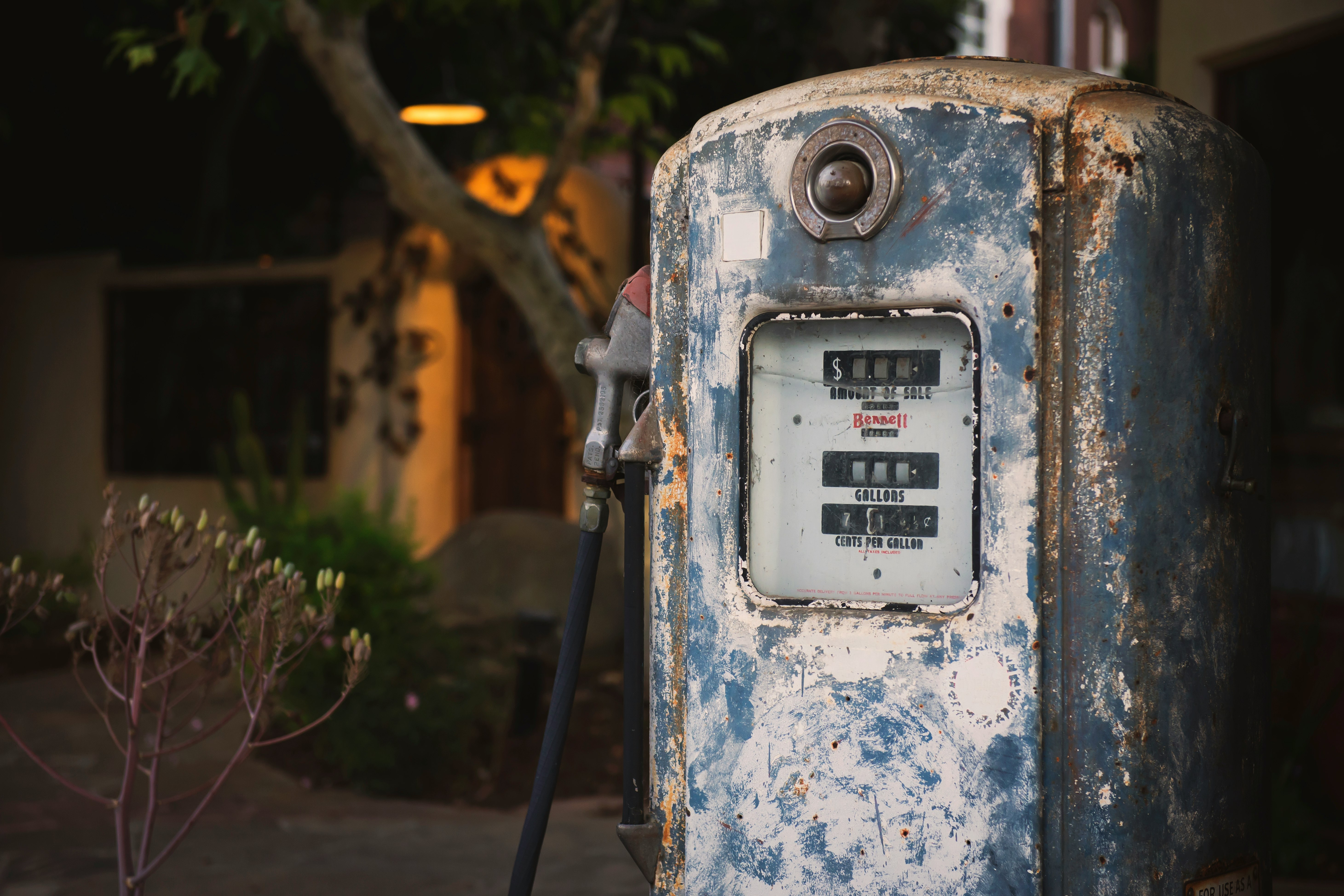 blue metal analog electric meter